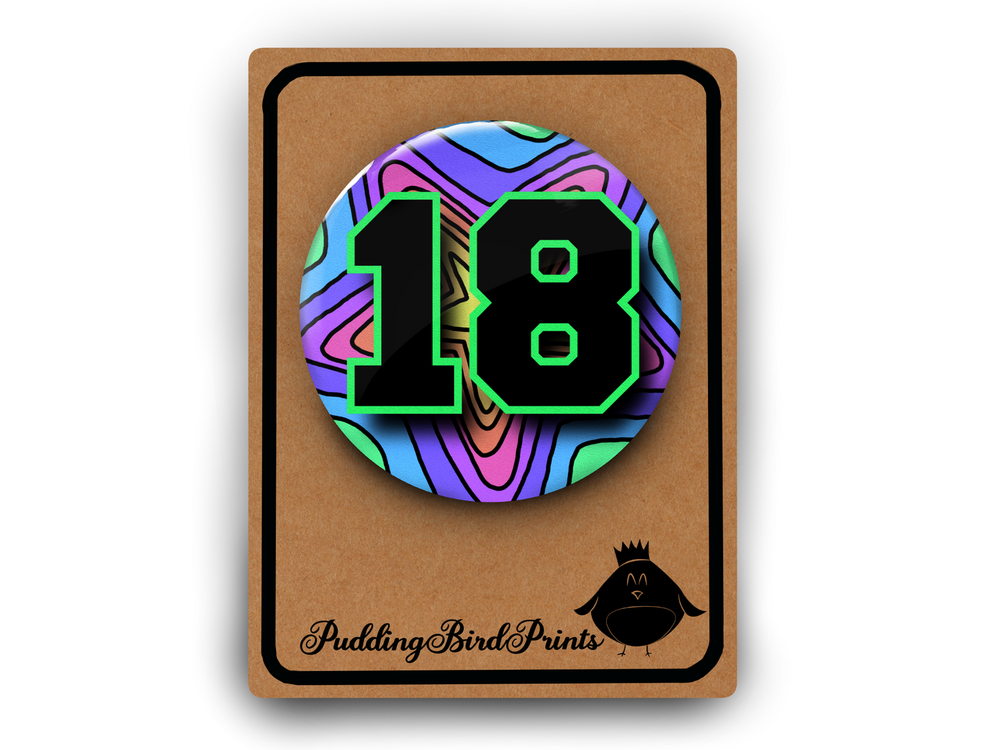 18th Birthday Actual Adult Funny Birthday Badge Large 5.8cm