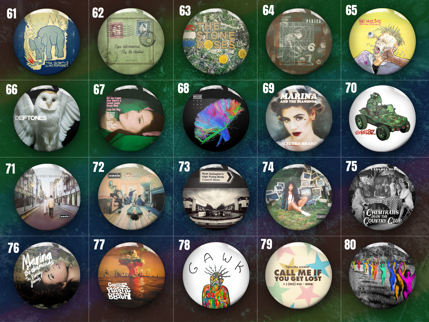 Album Cover Pin Badges