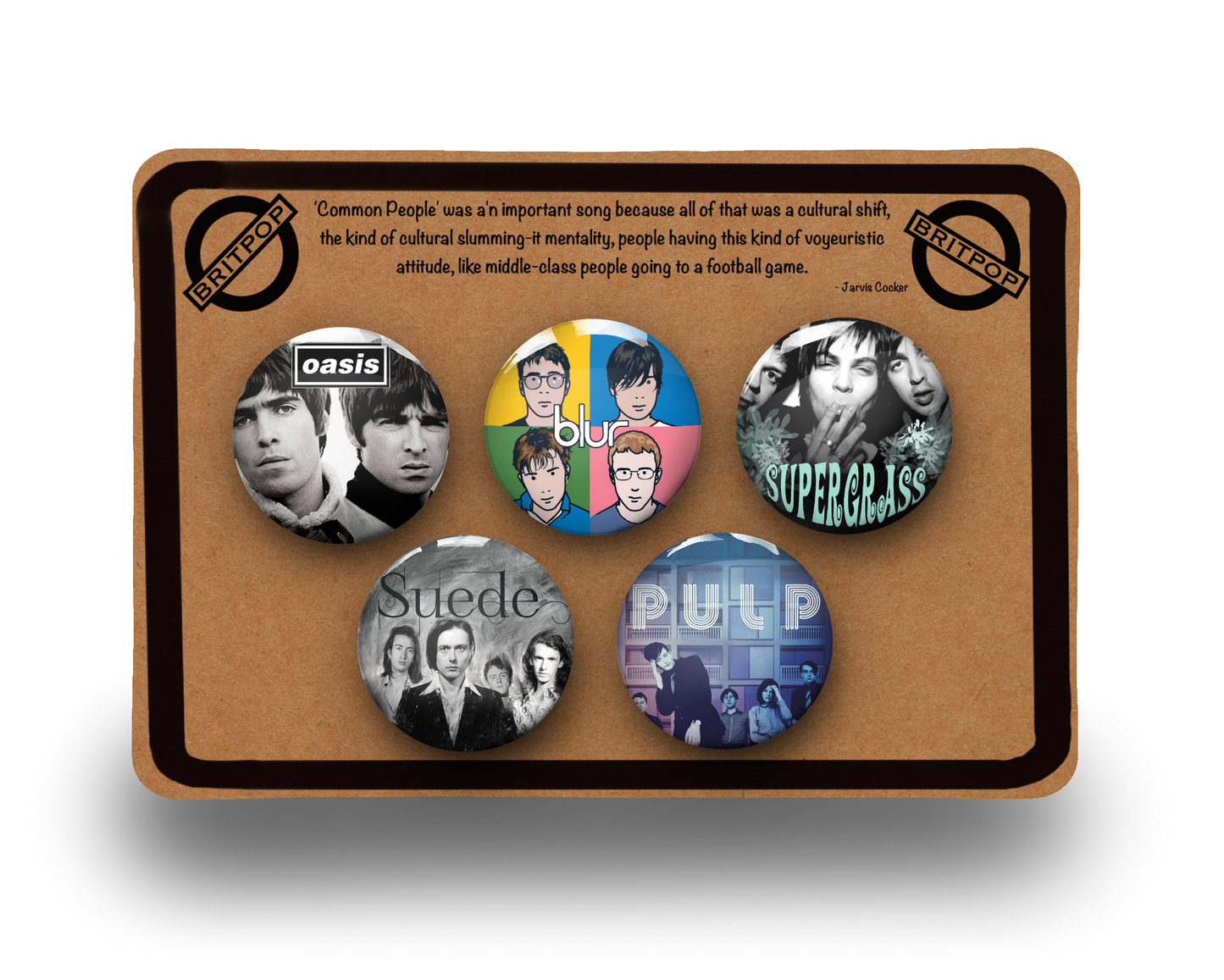 Britpop Multi-band Badge Button Pin Pack