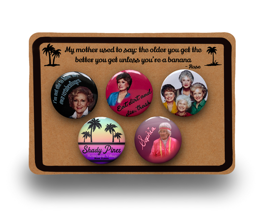 Golden Girls TV Pin Button Badges - Set of 5