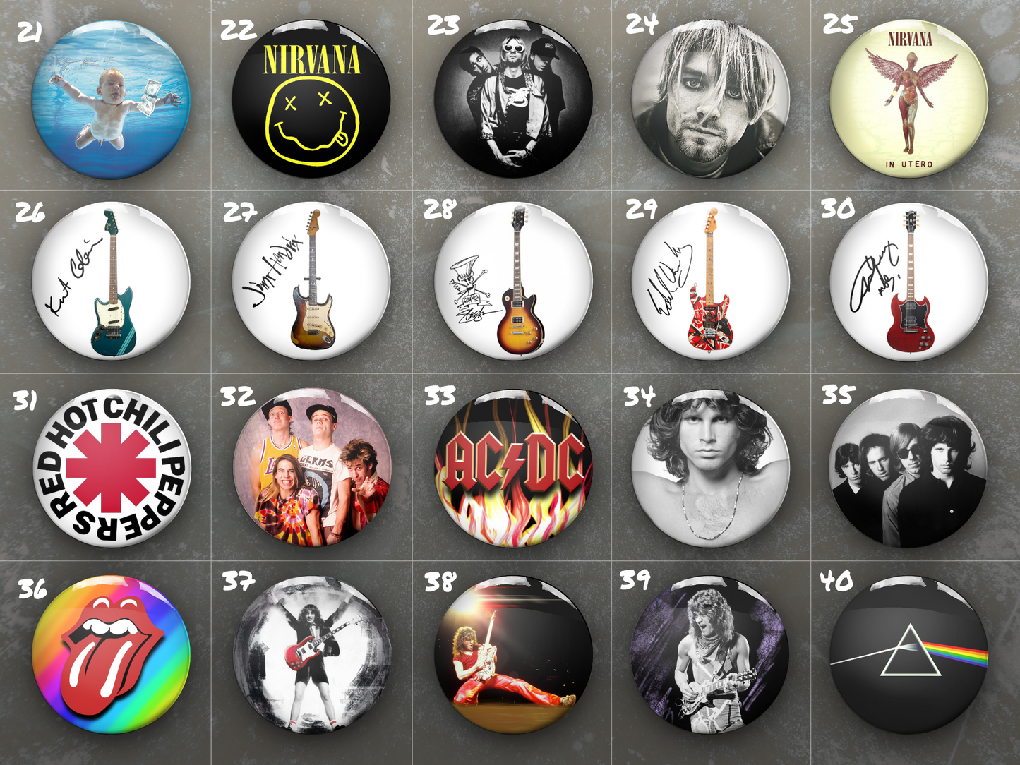 Metal Rock Band Pin button badges 32mm Gift for music guitar metal rock fan