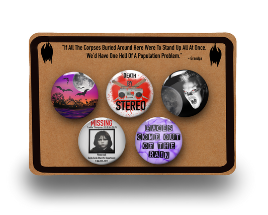 The Lost Boys Badge button pin set