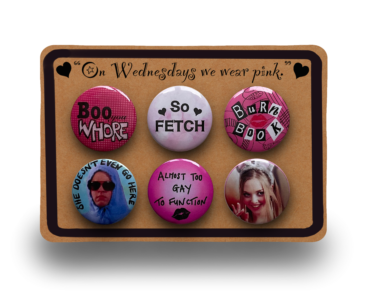 Mean Girls Movie Badge Button Pin Pack