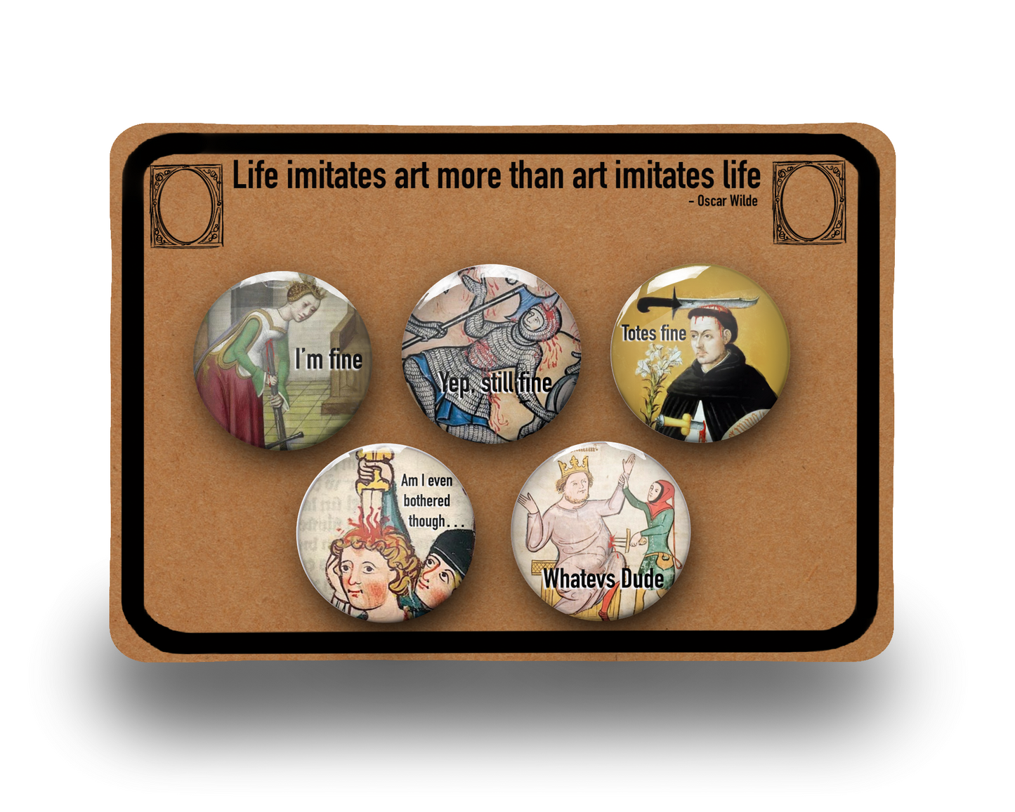 Funny Medieval Art Meme Badge Button Pins