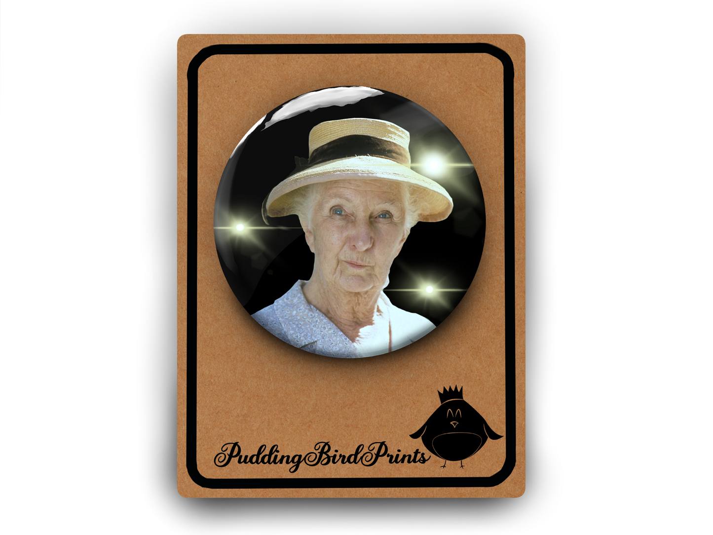 Miss Marple Badge Pin Button