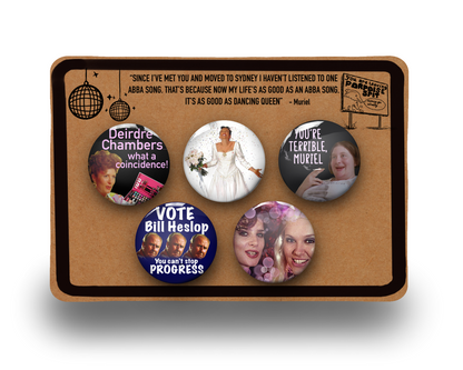 Muriel's Wedding Badge Pin Button Pack