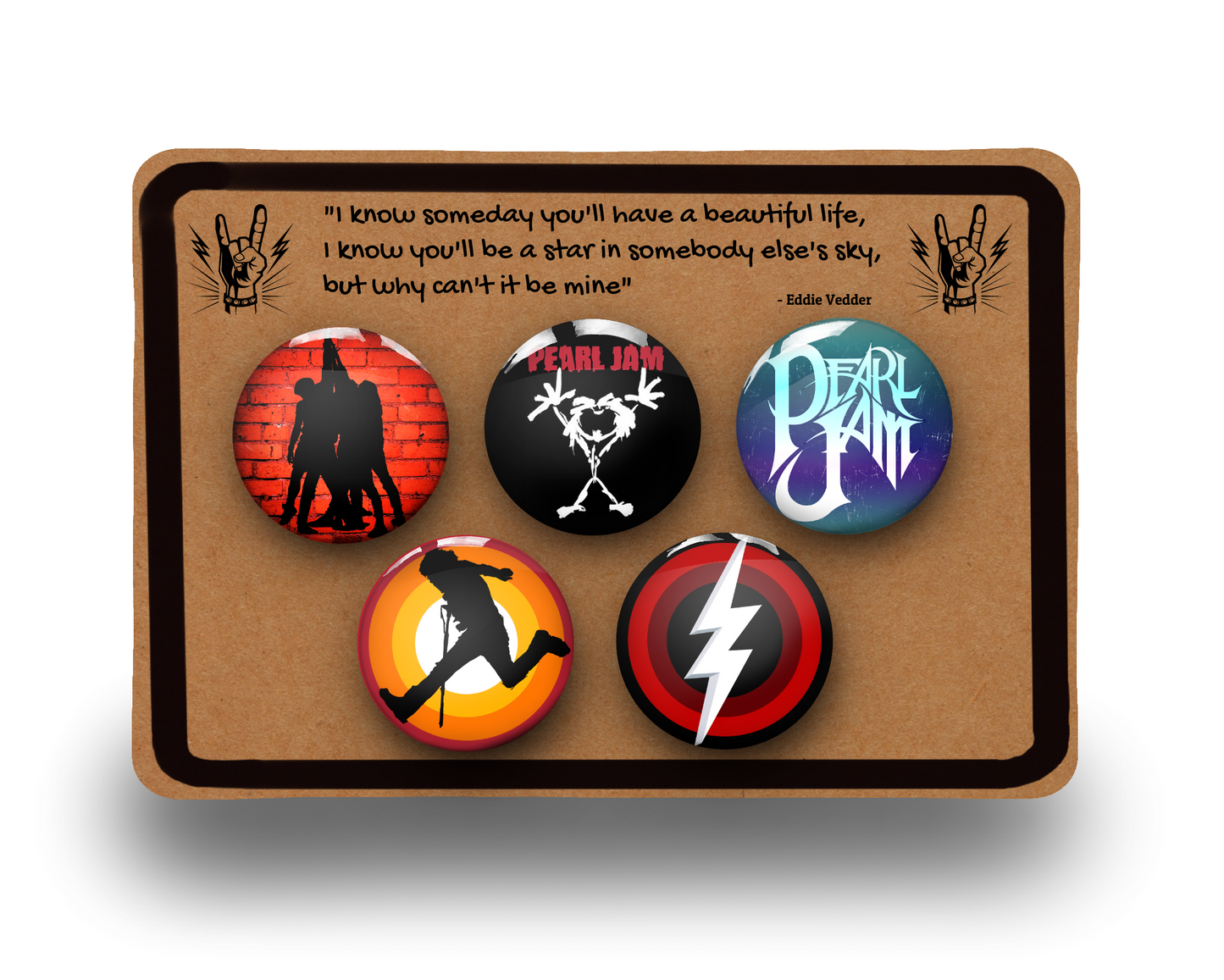 Pearl Jam Band Pin Button Badges - Set of 5