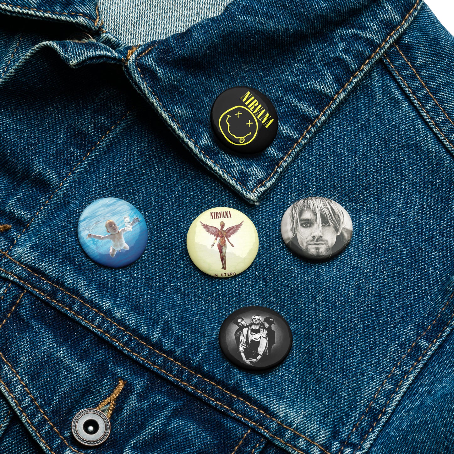 Nirvana Pin Badge buttons Set of 6 x 32mm badges