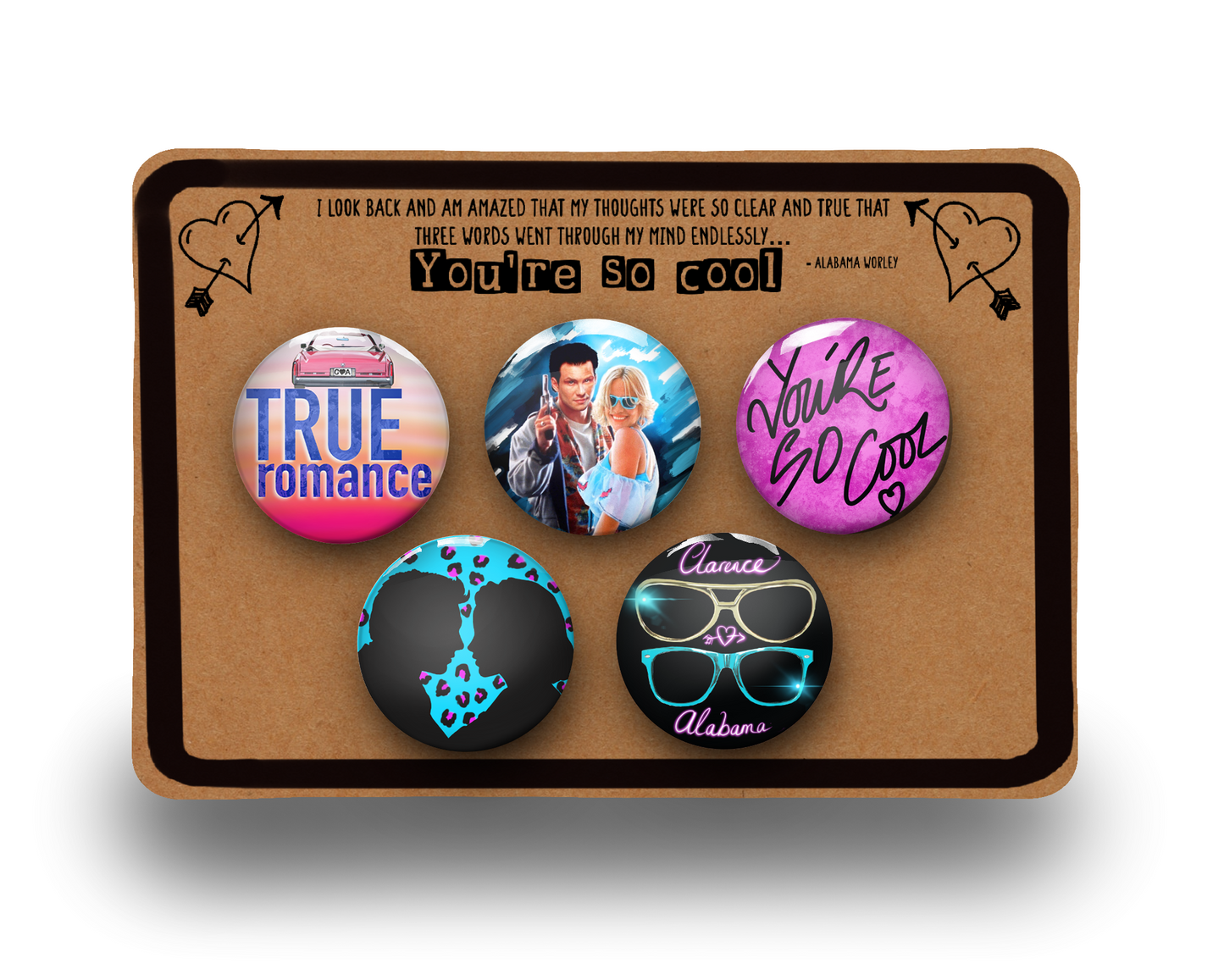 True Romance Movie Badge Pin Button Set