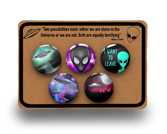 UFO Aliens Badge Pin Button