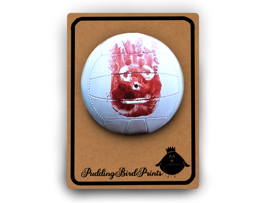 Wilson from Castaway Funny Movie Badge Pin Button