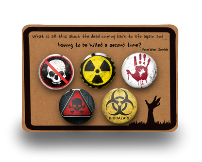 Zombie Toxic Badge Button Pin Set